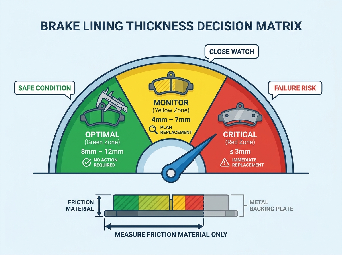 Automotive brake lining measurement tools